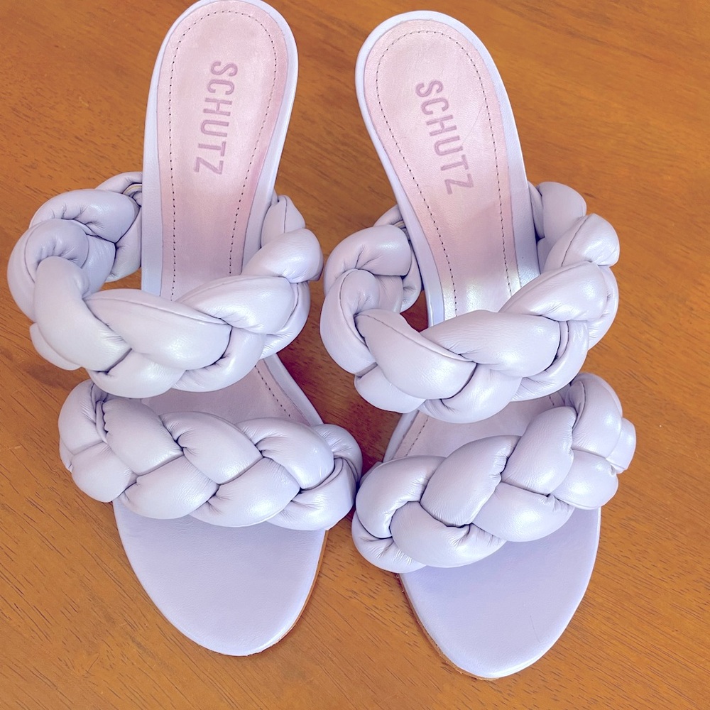 Braided heel sandals by Schutz